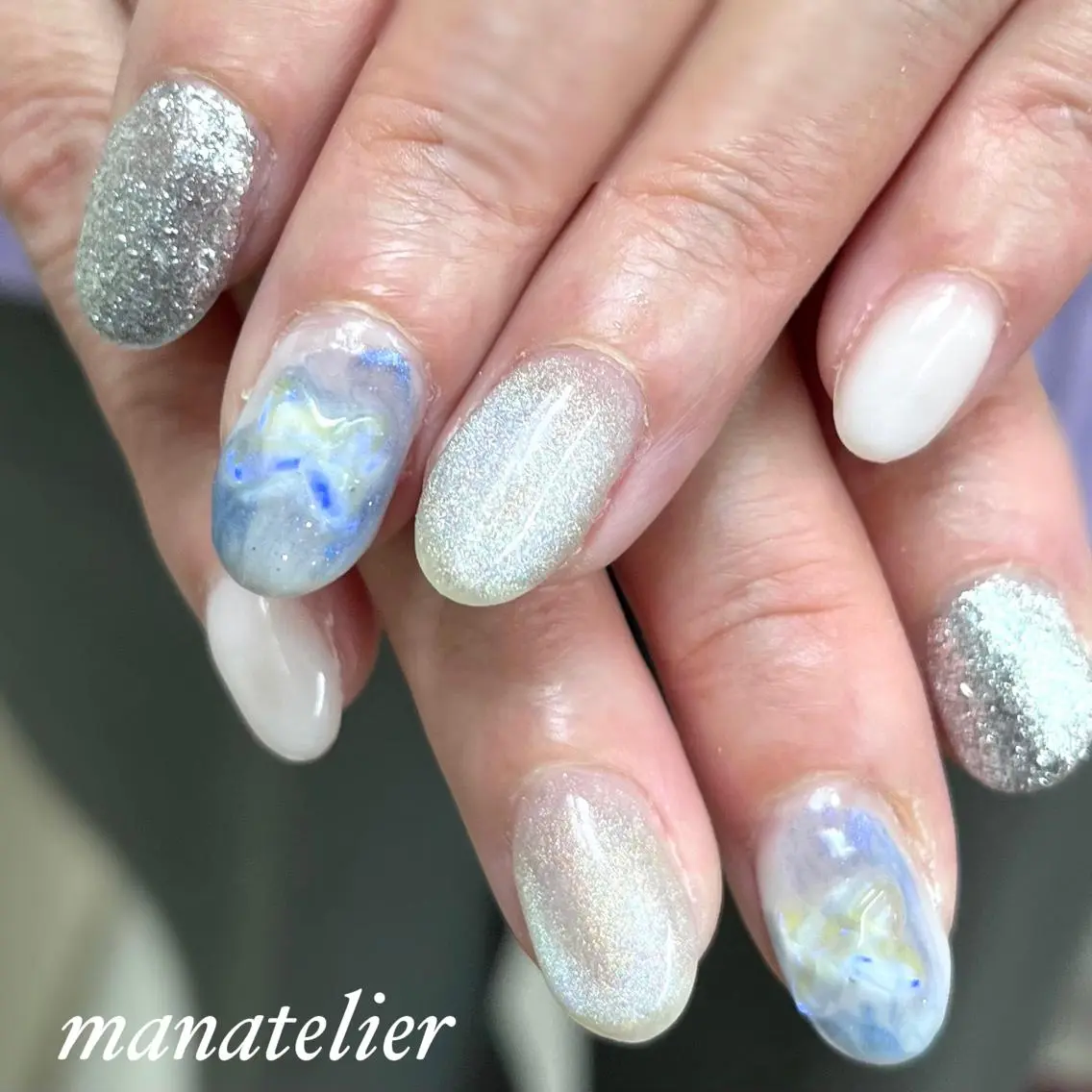 ネイル マグネットネイル ニュアンスネイル ハンドネイル manatelier マナトリエのネイルデザイン