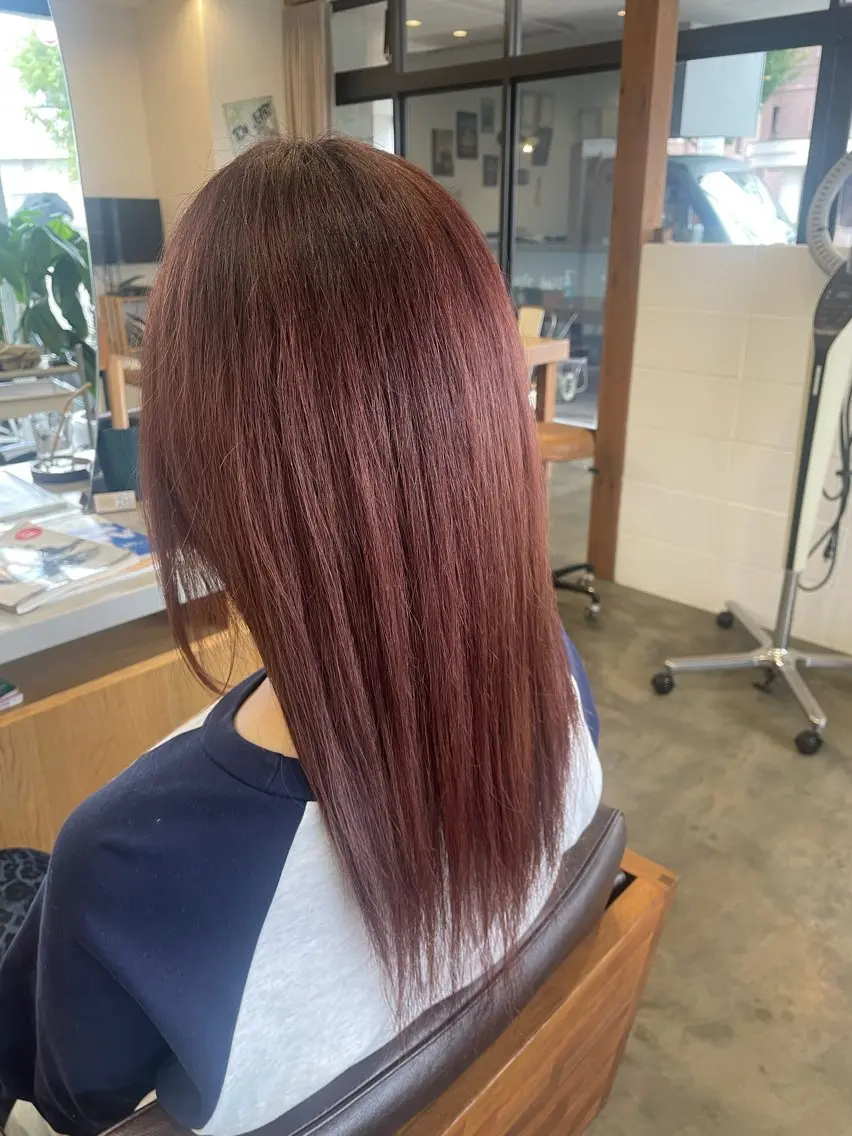 前髪カット+ワンカラーの写真