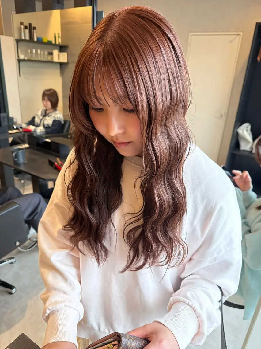 ロング カラー ブラウンカラー オレンジ オレンジブラウン ヘアカラー 透明カラー/レイヤー misaki °＊のヘアスタイル