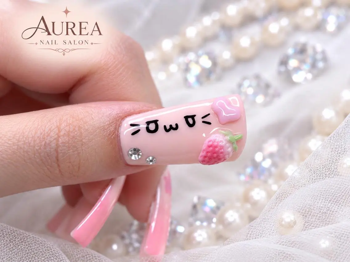 ネイル アートネイル ボルドー 長さ出し ハロウィン キラキラネイル AUREA Nail 心斎橋店のネイルデザイン