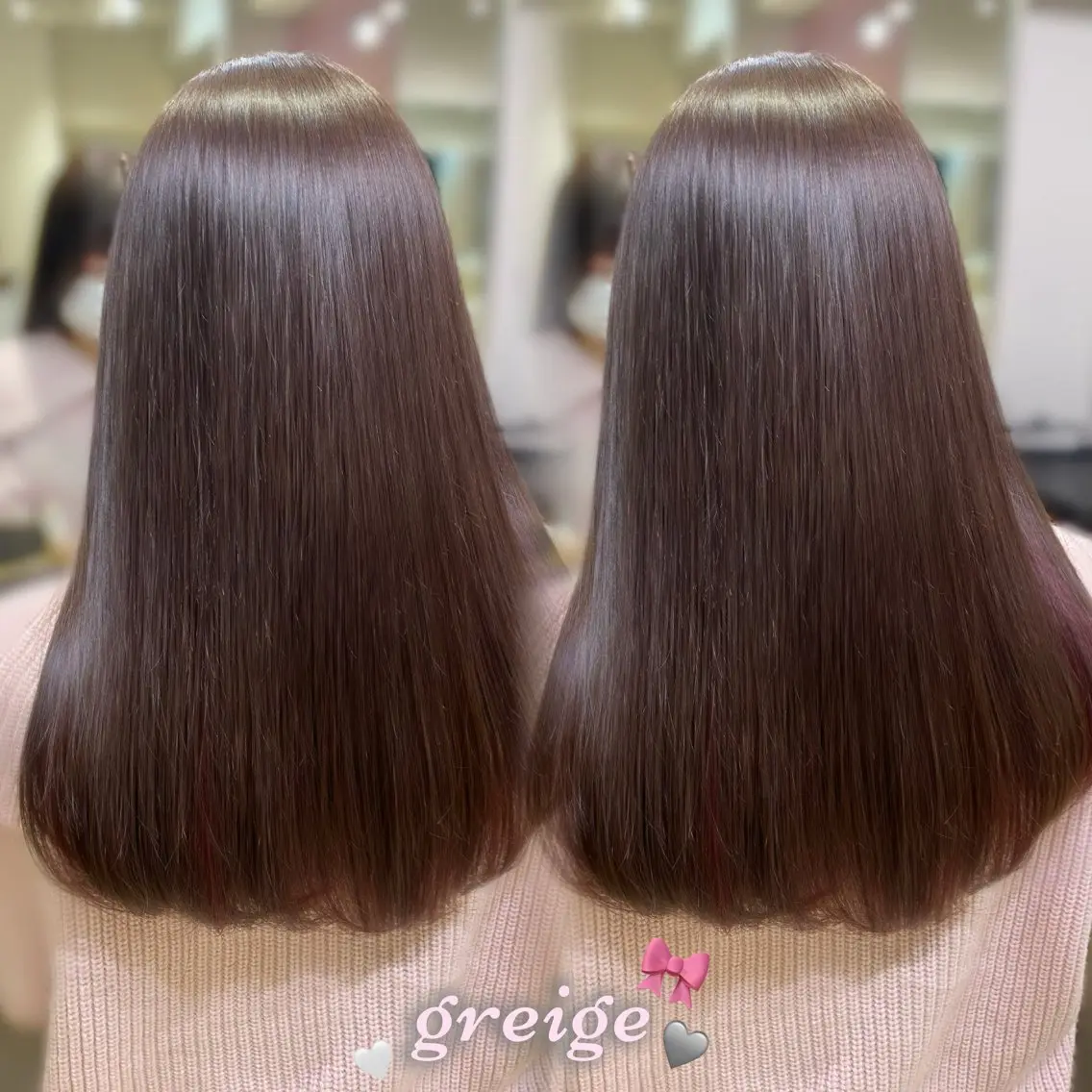 ロング カラー グレージュ カット ヘアカラー トリートメント 新宿/艶カラー 🎀韓国ヘアKANAのヘアスタイル