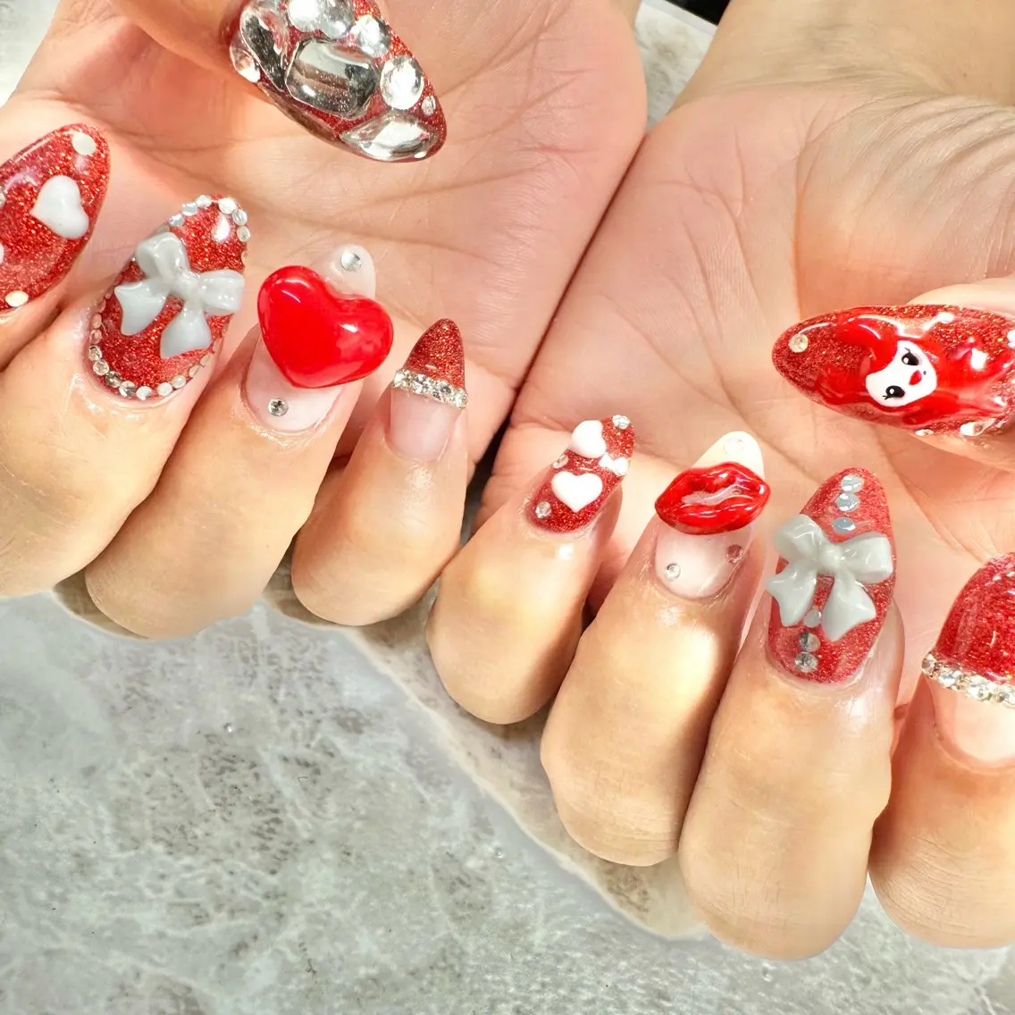 ネイル 韓国ネイル 赤色 🤎CHARME NAIL🤎のネイルデザイン
