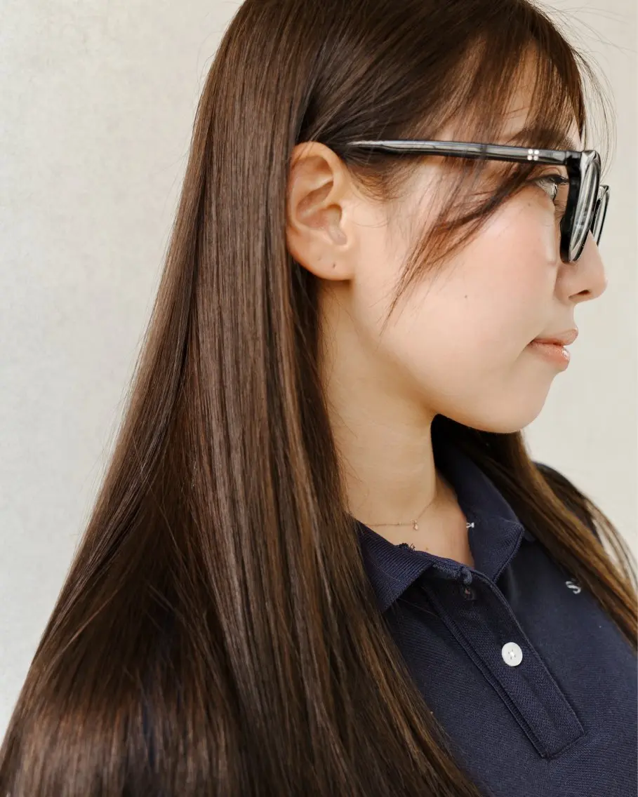 ミディアム カラー カット ヘアカラー トリートメント 髪質改善縮毛矯正 ブリーチなしRYOのヘアスタイル