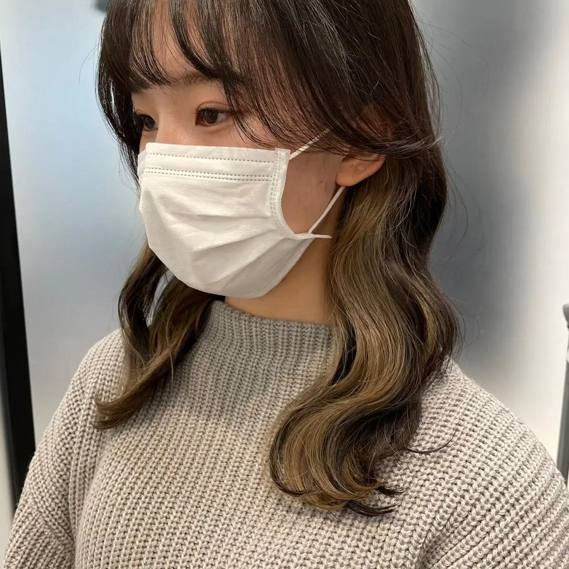 セミロング カラー グラデーションカラー うる艶/ハイトーン 🎀hina🎀のヘアスタイル