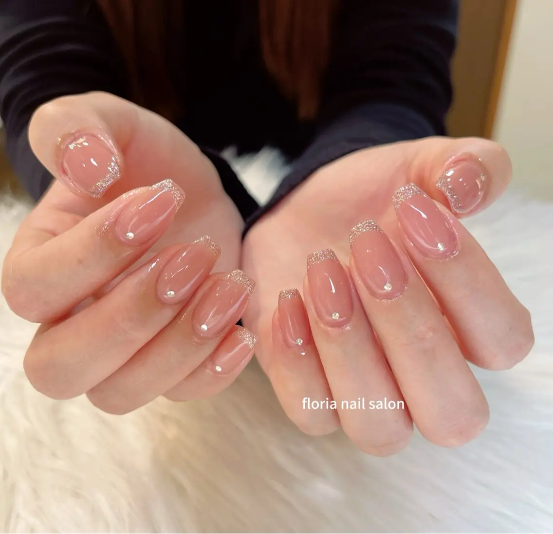 ネイル アートネイル 桜ネイル フレンチネイル ハート 韓国ネイル ハンドネイル Floria nail salonのネイルデザイン