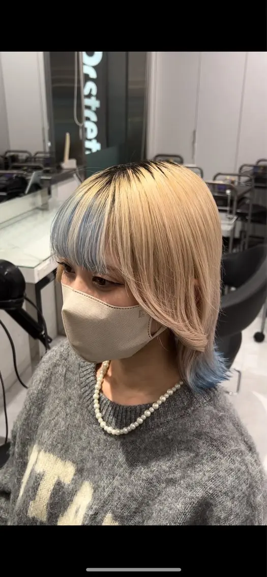 ミディアム ウルフカット×ハイ トーン職人🤍ゆうひのヘアスタイル