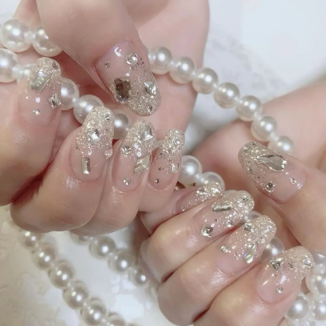 ネイル グラデーション ラメ(グリッター) マグネットネイル ミラーネイル ニュアンスネイル ハンドネイル Lumi de nailsのネイルデザイン