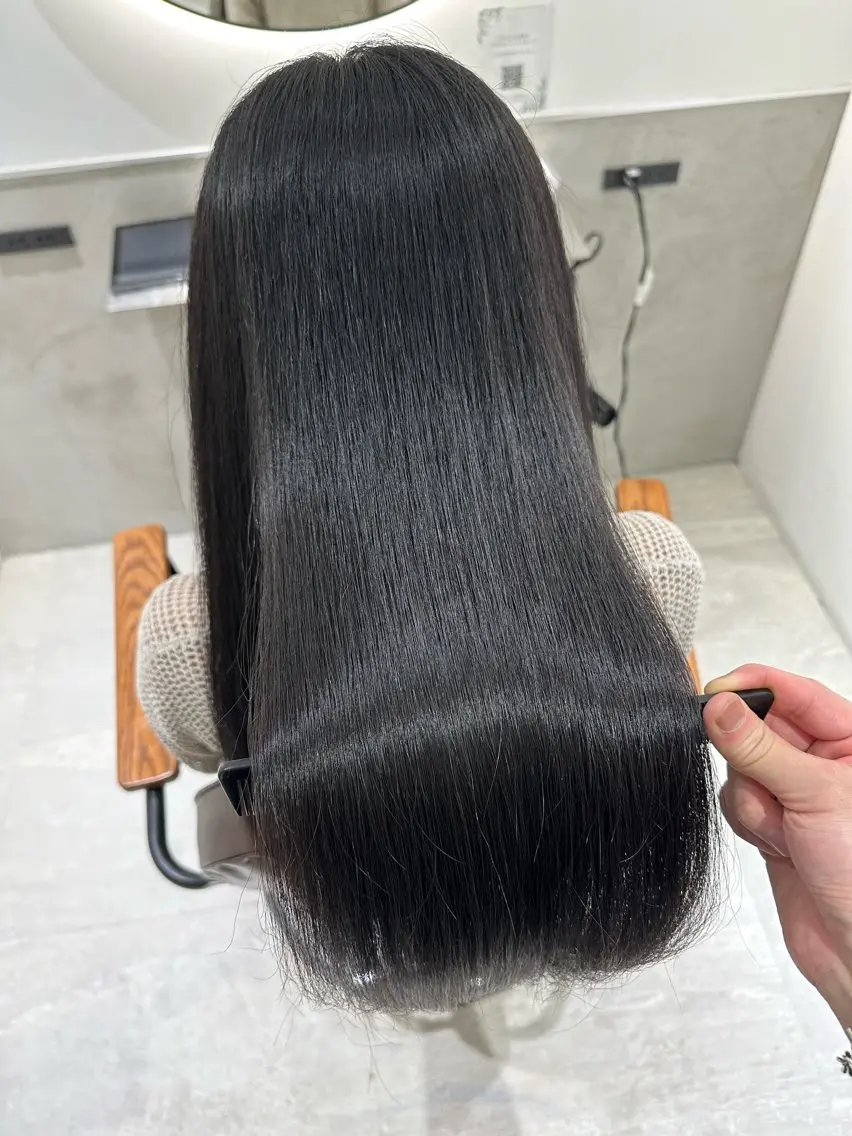 ロング カット 縮毛矯正 トリートメント 髪質改善 縮毛矯正/ レイヤー/銀座/本木のヘアスタイル