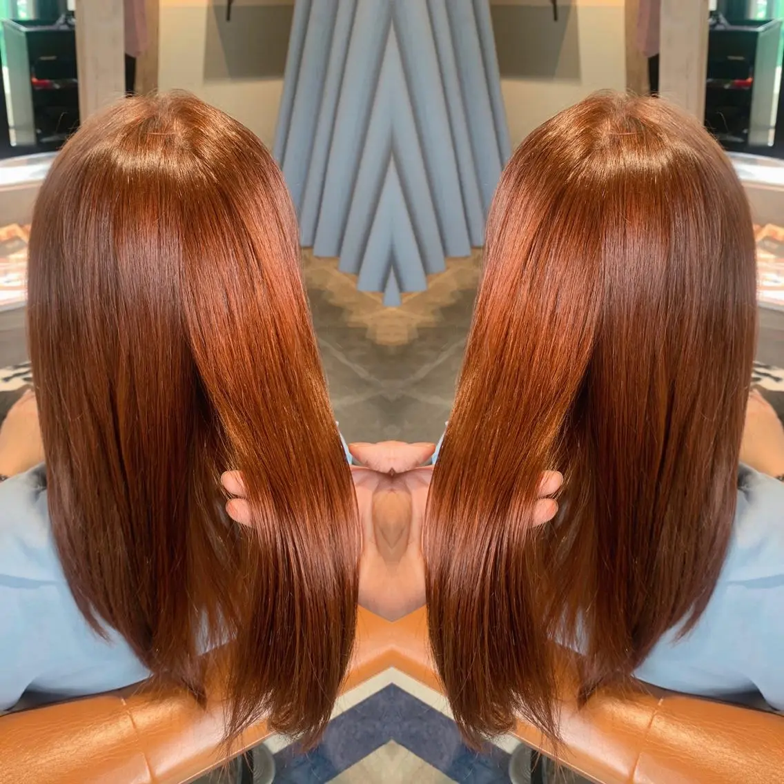 セミロング カラー 韓国🇰🇷 ✂︎hair 内田愛のヘアスタイル