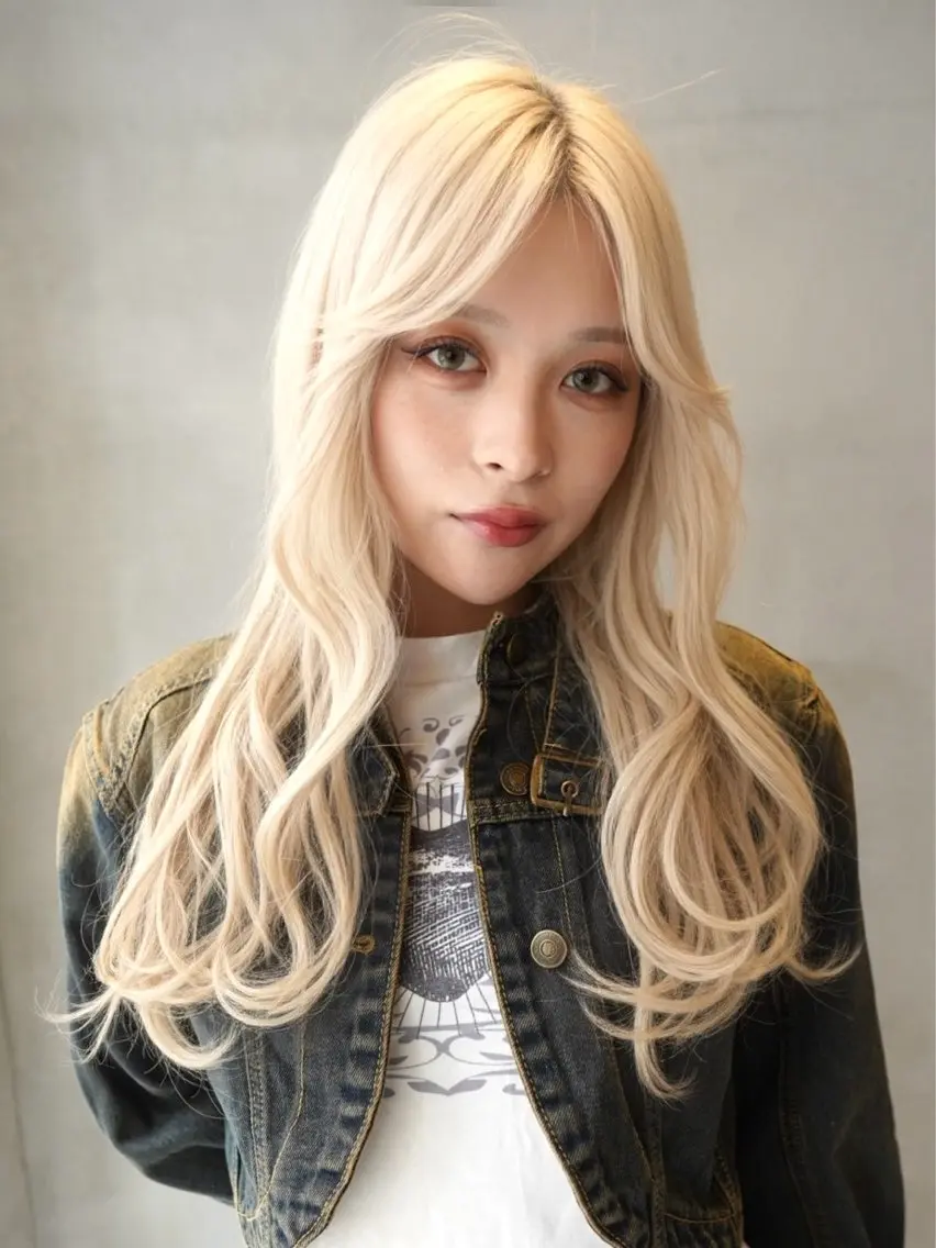 ロング カラー ベージュカラー ブリーチ ケアブリーチ 透明感カラー デザインカラー カット ヘアカラー トリートメント ブリーチ　ハイトーン 特化🌈フジタハルキのヘアスタイル