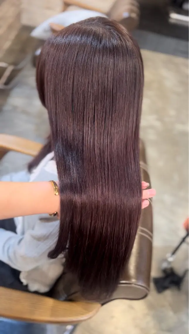 セミロング ピンクラベンダー カット ヘアカラー トリートメント レイヤーカット/暖色 系/徳田真緒のヘアスタイル