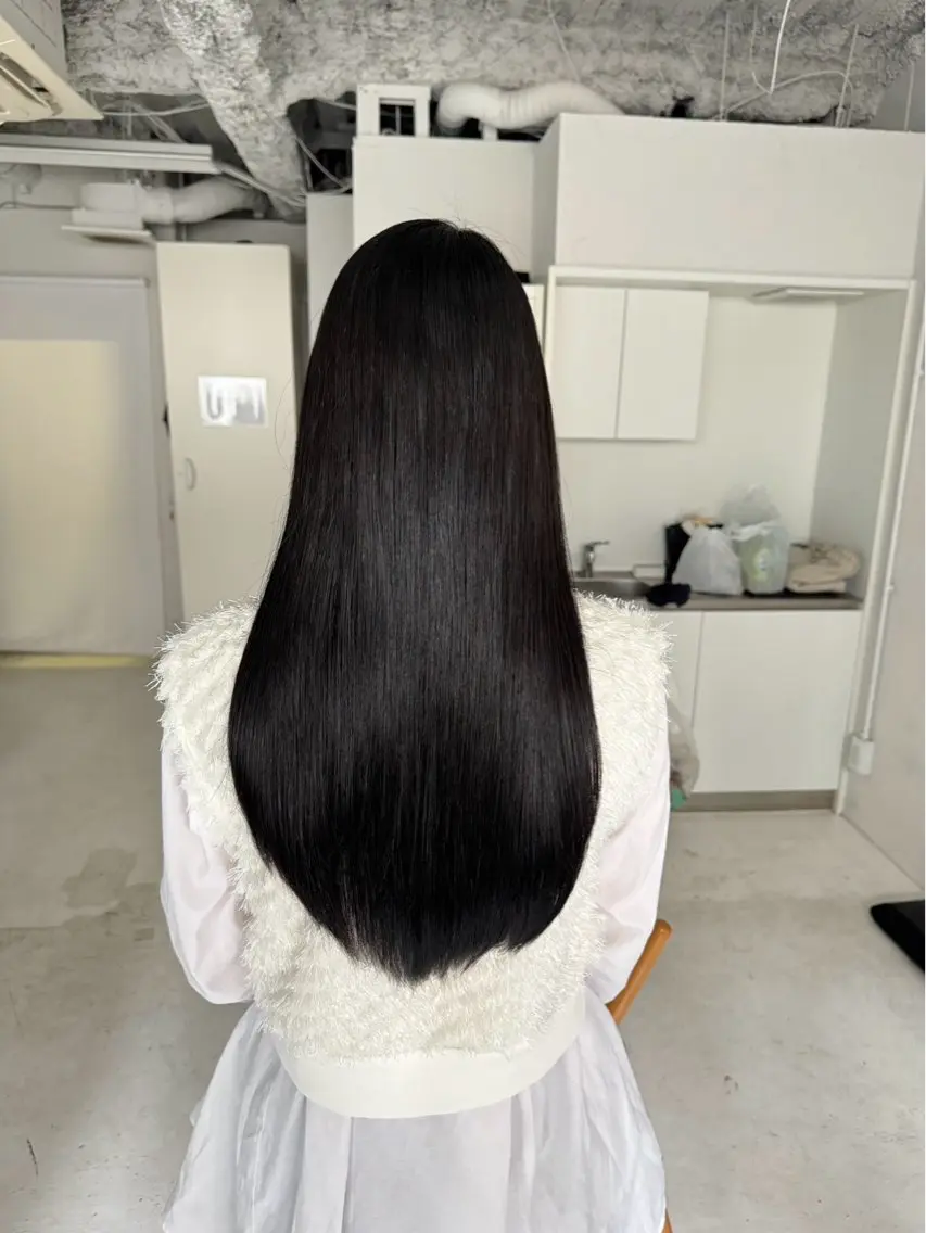 ロング カット 縮毛矯正 トリートメント ボブ×レイヤーカット 艶髪🇰🇷中山蓮のヘアスタイル