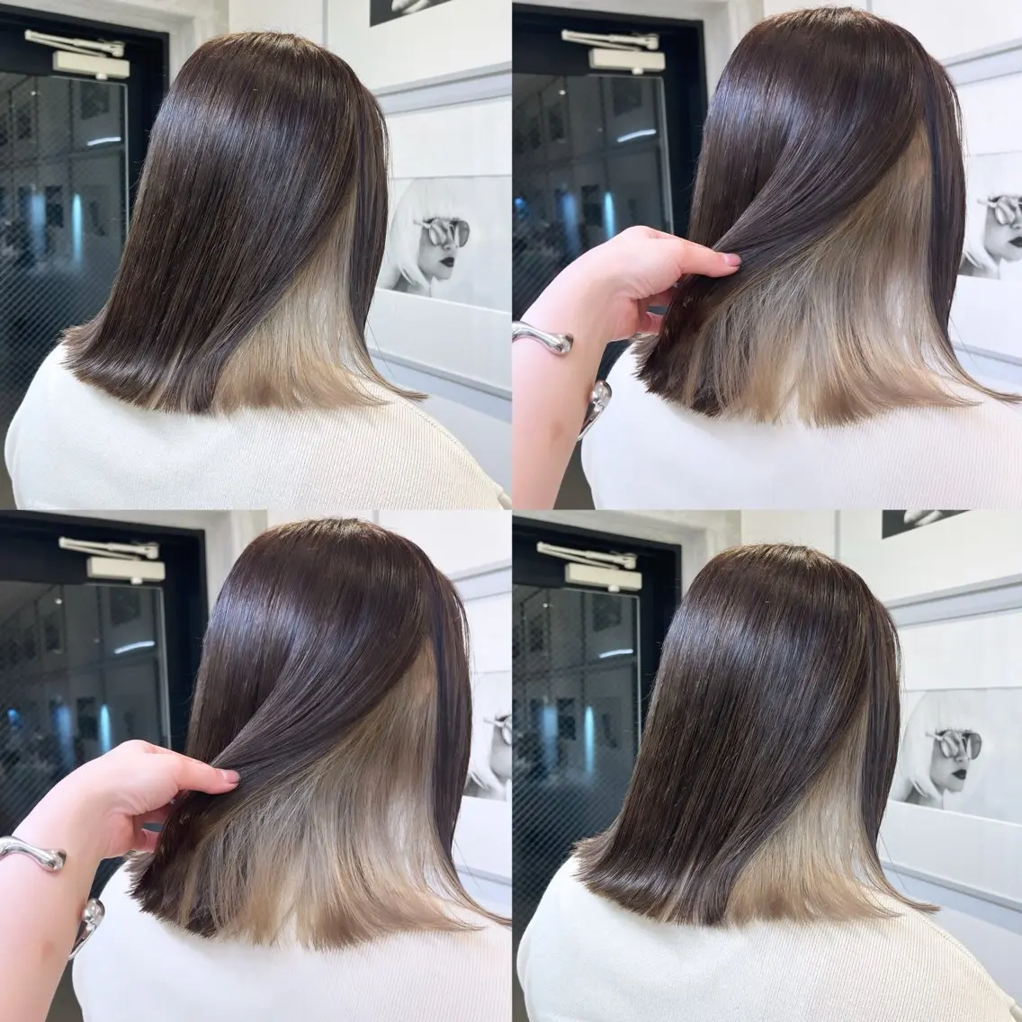 ミディアム カラー ベージュカラー ダブルカラー イヤリングカラー グレージュ ハイトーンカラー ヘアカラー トリートメント ヘッドスパ ヘアセット カジュアルを女っぽく 𝗮𝘆𝗮𝗰𝗼のヘアスタイル