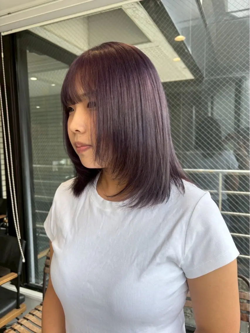 ミディアム カット ヘアカラー 横田 凜子~yaanのヘアスタイル