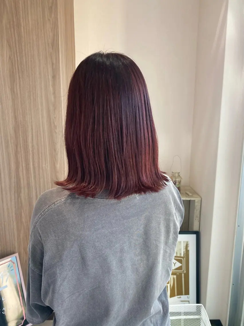 ミディアム ヘアカラー 佐藤 森夏のヘアスタイル