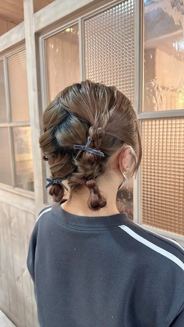 ヘアアレンジ お団子ヘア ボブ 森 早希絵のヘアスタイル