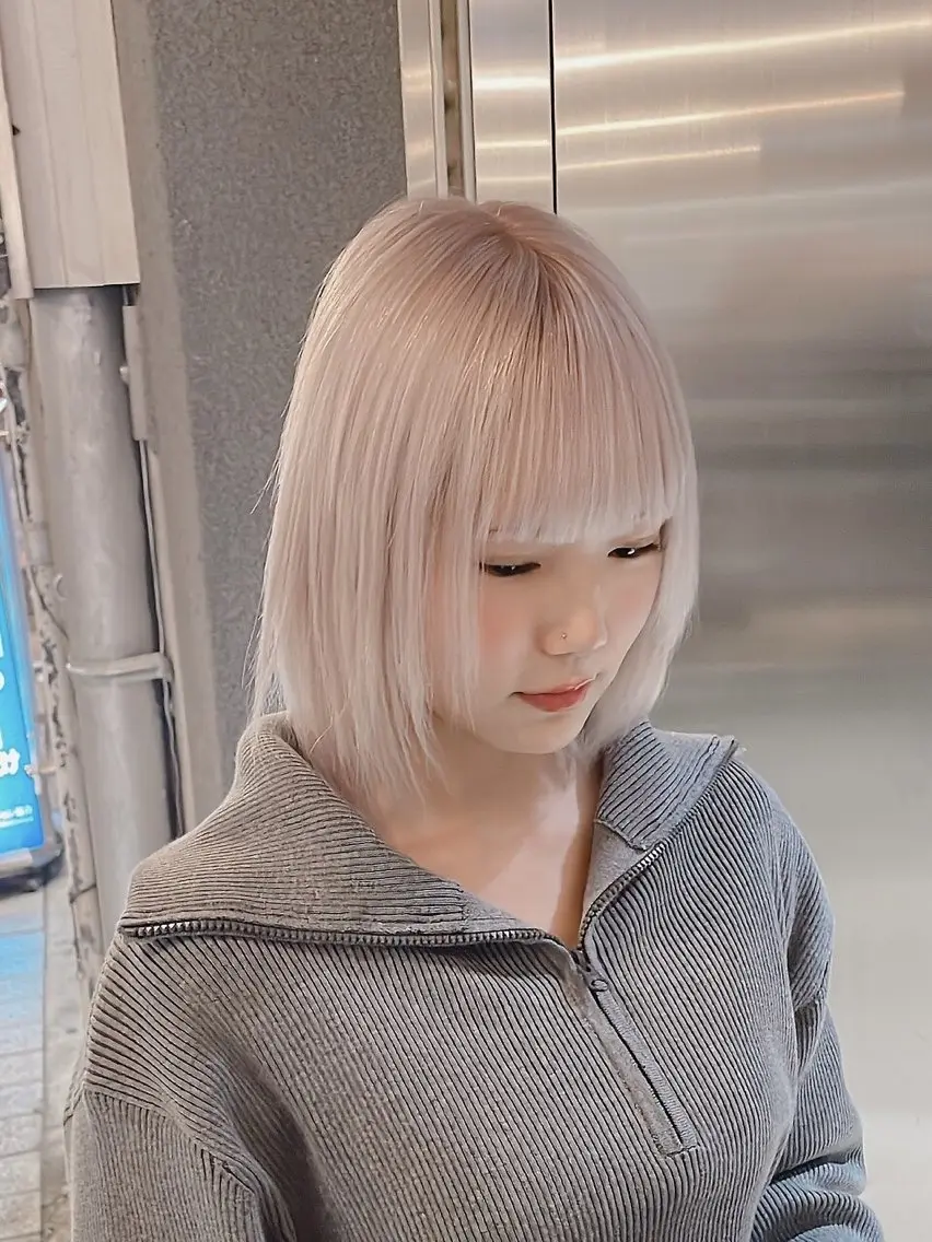 ミディアム カラー ヘアカラー ナリキ/ダブルカラー /ダブルカラーモデルのヘアスタイル