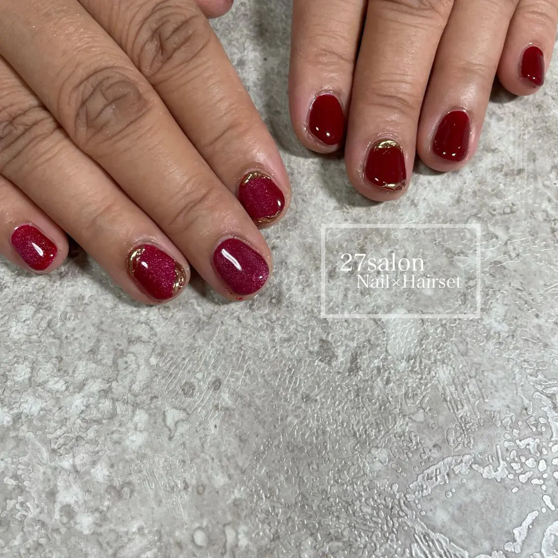 ネイル ボルドー マグネットネイル 27salon yuinaのネイルデザイン