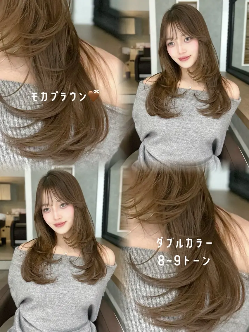 ミディアム カラー ヘアカラー トリートメント 艶髪/髪質改善 縮毛矯正/まりのヘアスタイル