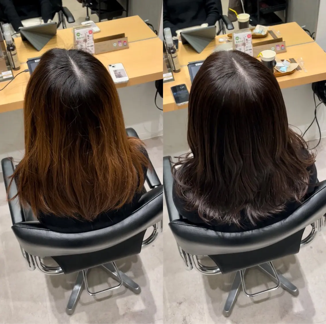 ミディアム カラー アディクシーカラー 透明感カラー エドルカラー グレージュ トリートメント 髪質改善ヘアケア 艶髪特化/上田のヘアスタイル