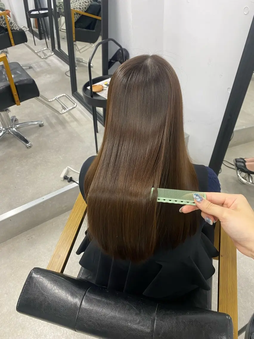 ロング 縮毛矯正 トリートメント 太田 すず香のヘアスタイル