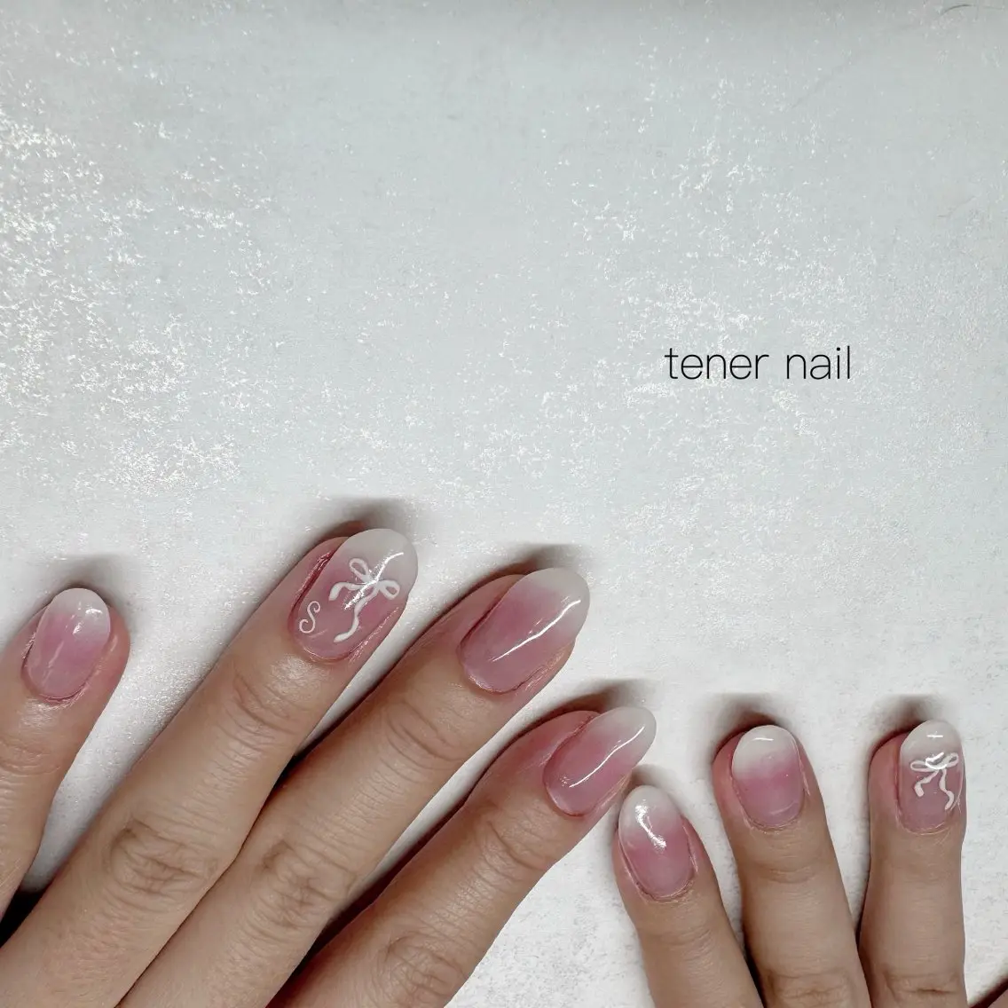 ネイル リボン ハンドネイル テネルネイル tener nailのネイルデザイン