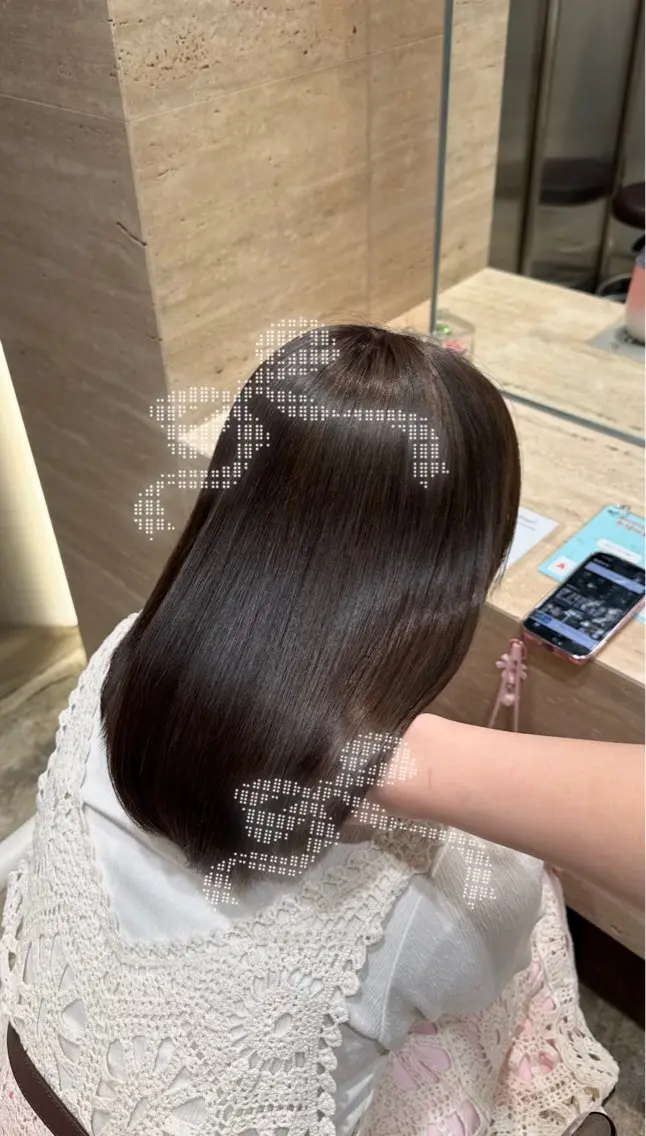 ロング カラー ブラウンカラー over hair 池袋　yuriaのヘアスタイル