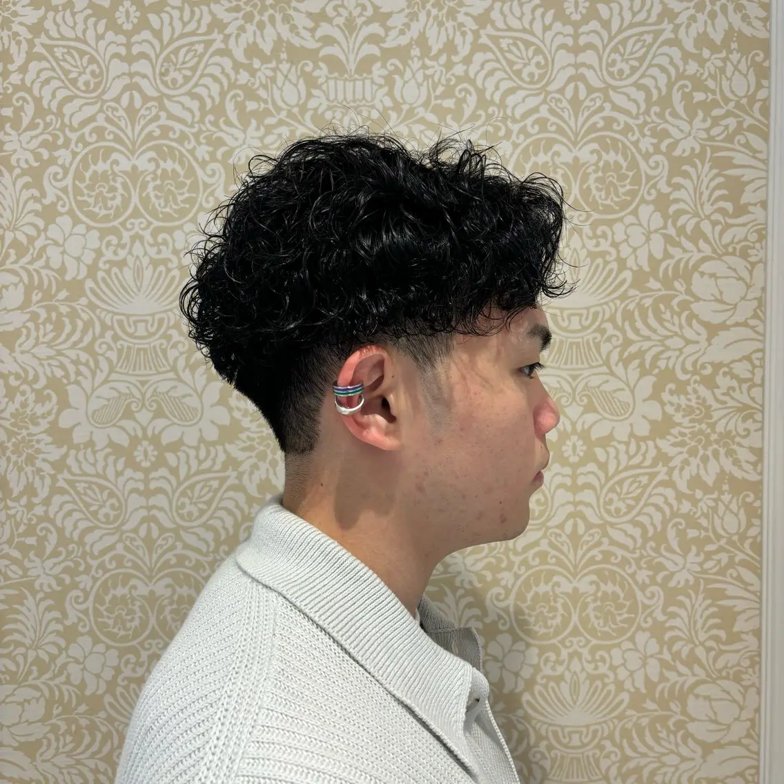 ミディアム パーマ メンズ カット パーマ 🐠寒色系×パーマ 櫻井　麿偉🐏のヘアスタイル