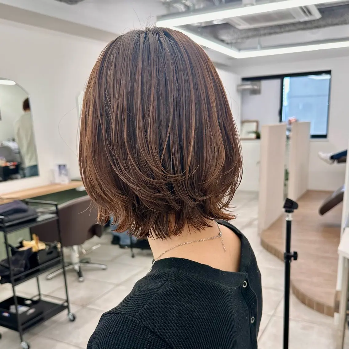 ミディアム カラー カット ヘアカラー トリートメント ブリーチなし/レイヤ ー特化🌈Tommyのヘアスタイル