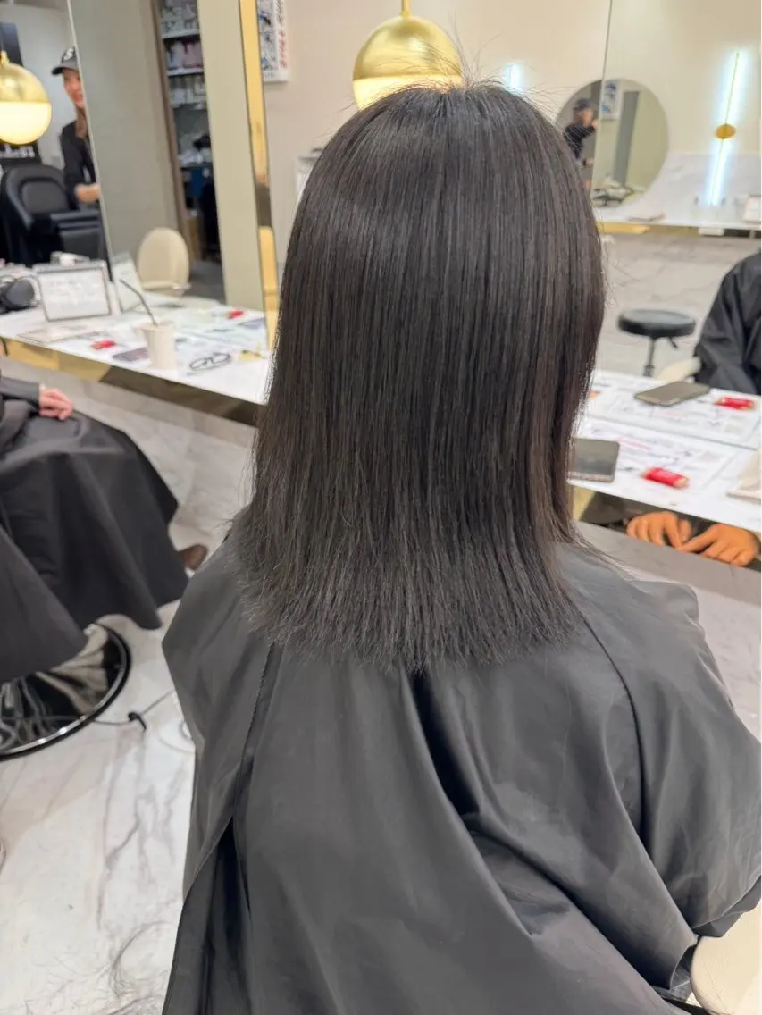 セミロング カラー 縮毛矯正🫧髪質改善 高原瑞輝のヘアスタイル