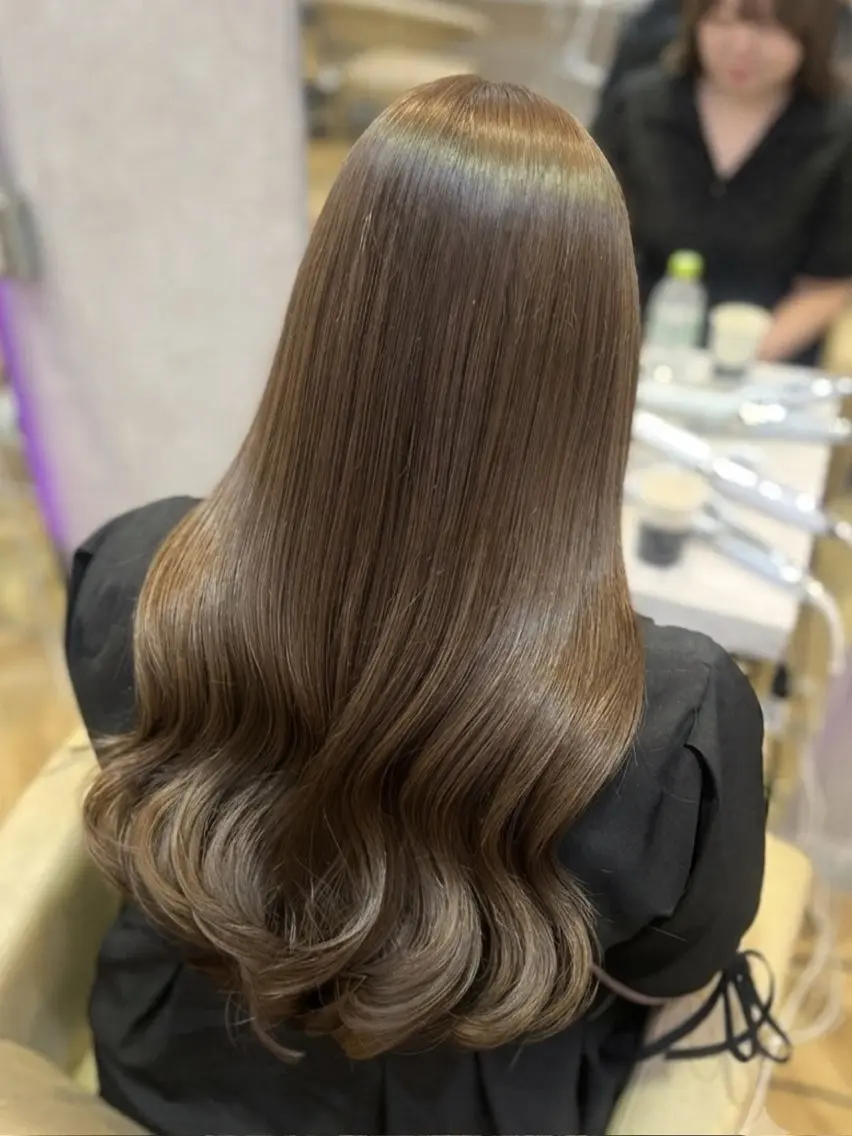 ロング カット ヘアカラー トリートメント 韓国🎀レイヤー/艶 髪/縮毛矯正/ユリナのヘアスタイル