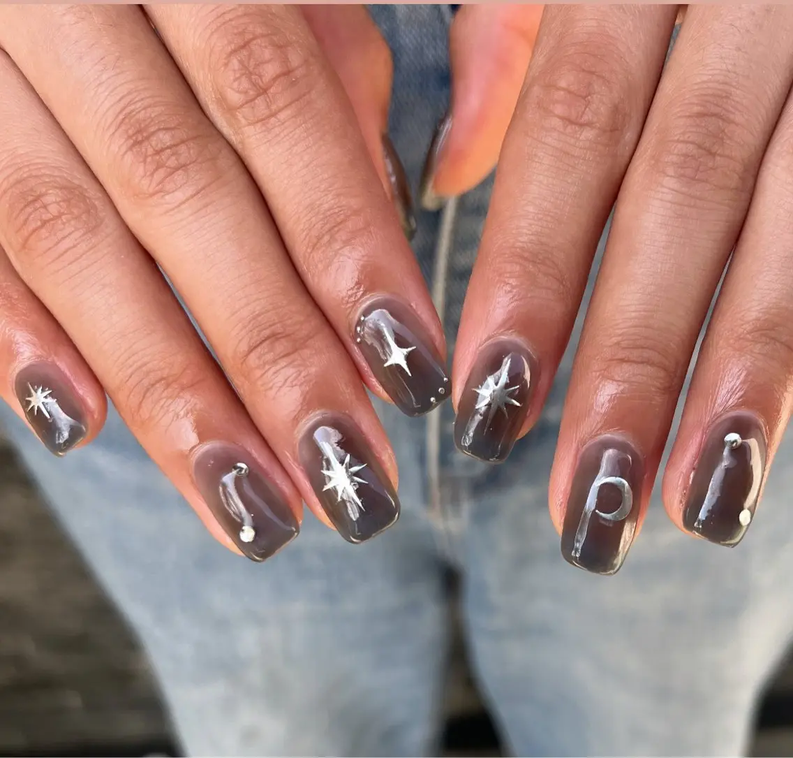 ネイル ブルー ハンドネイル HazeGrass NAILのネイルデザイン