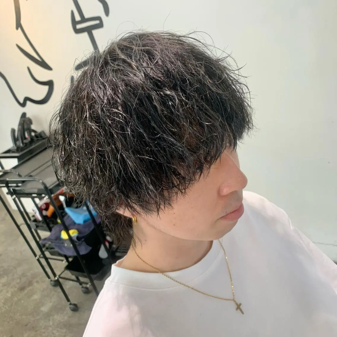 ミディアム カラー パーマ メンズ メンズハイライト ハイライトカラー ハイライト カット ヘアカラー パーマ メンズ特化美容師/ 藤戸 椋のヘアスタイル