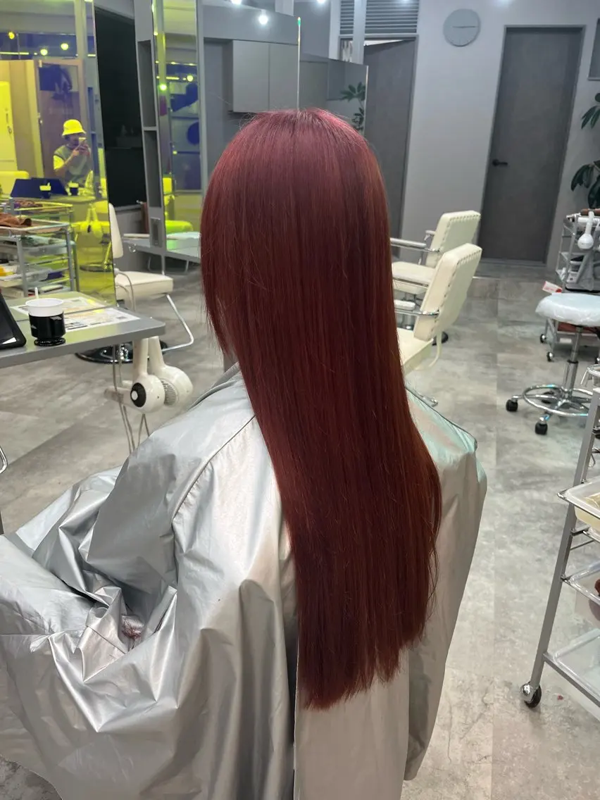 ロング カラー ピンクカラー 比嘉 翔太のヘアスタイル