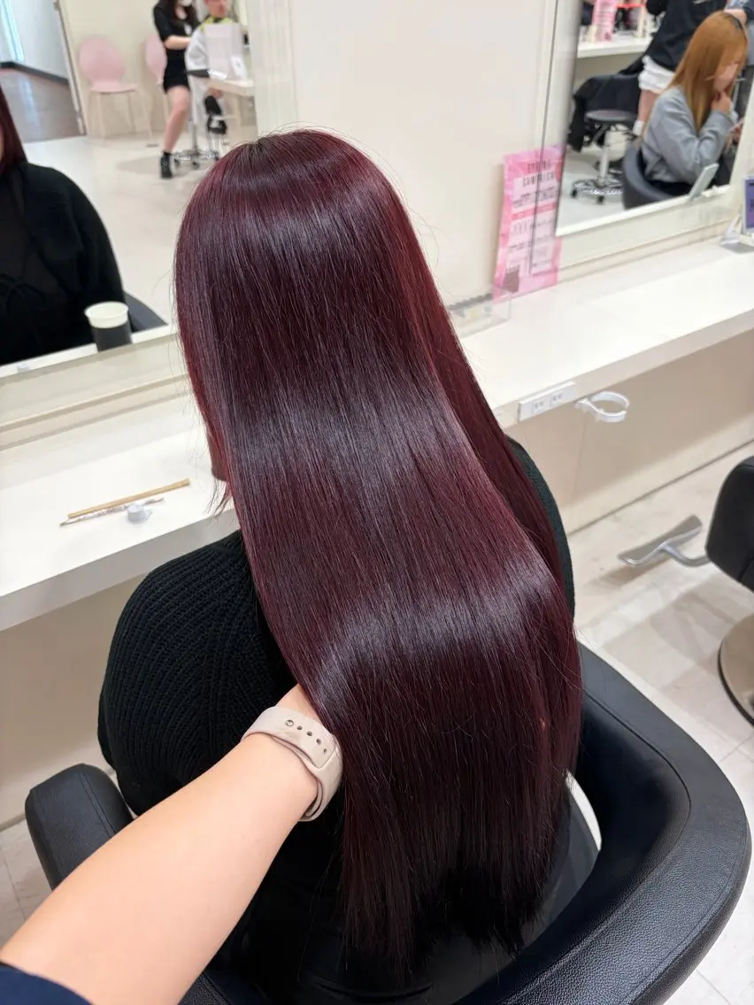 カラー ヘアカラー トリートメント ヘッドスパ ヘアセット 🍒ブリーチなし🍒 暖色🍒YUUNAのヘアスタイル