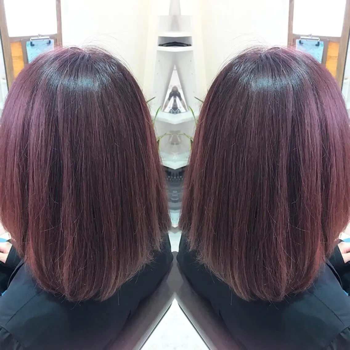 ミディアム カラー イルミナカラー ピンクカラー 青木 茂樹⭐️ 透明感カラーのヘアスタイル