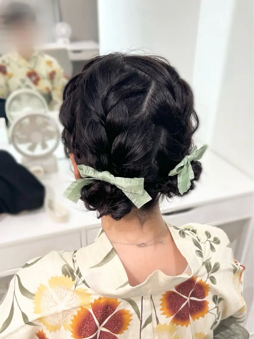 ミディアム ヘアアレンジ 着付け ヘアセット専門店 Rのヘアスタイル