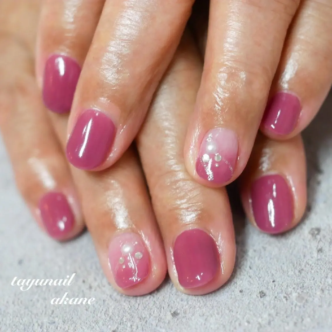 ネイル アートネイル ブルー ジェルネイル パラジェル ピンク ネイルサロン 【たゆnail】のネイルデザイン