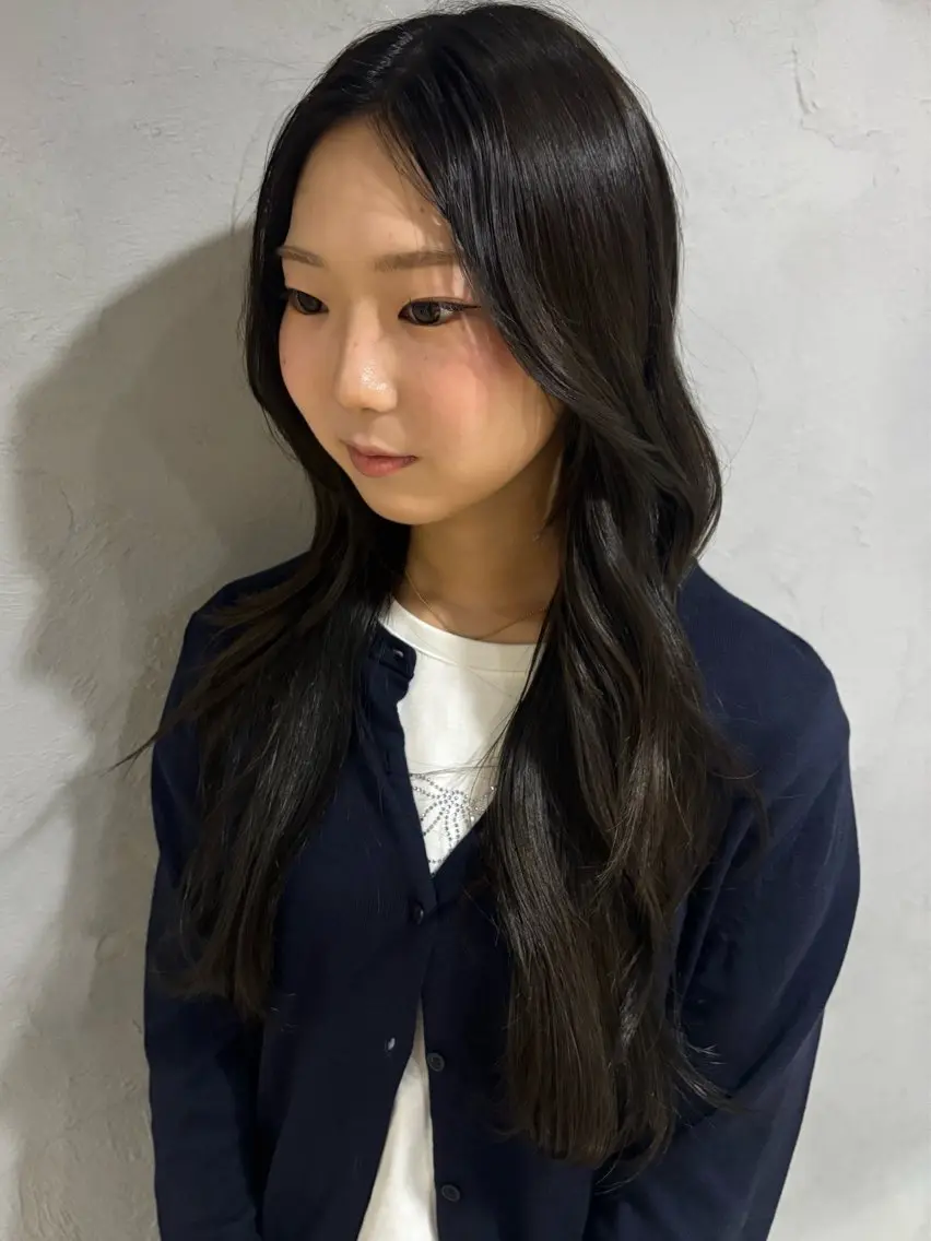 ロング カラー 黒髪 透明感カラー ヘアカラー MAKI/名駅/ セット/透明感カラーのヘアスタイル