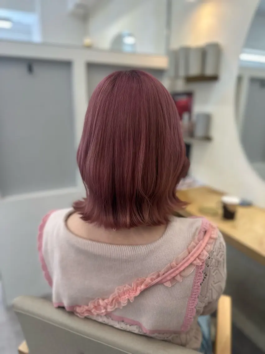 ミディアム ピンクラベンダー ヘアカラー トリートメント モデル募集中🌷 yuraのヘアスタイル