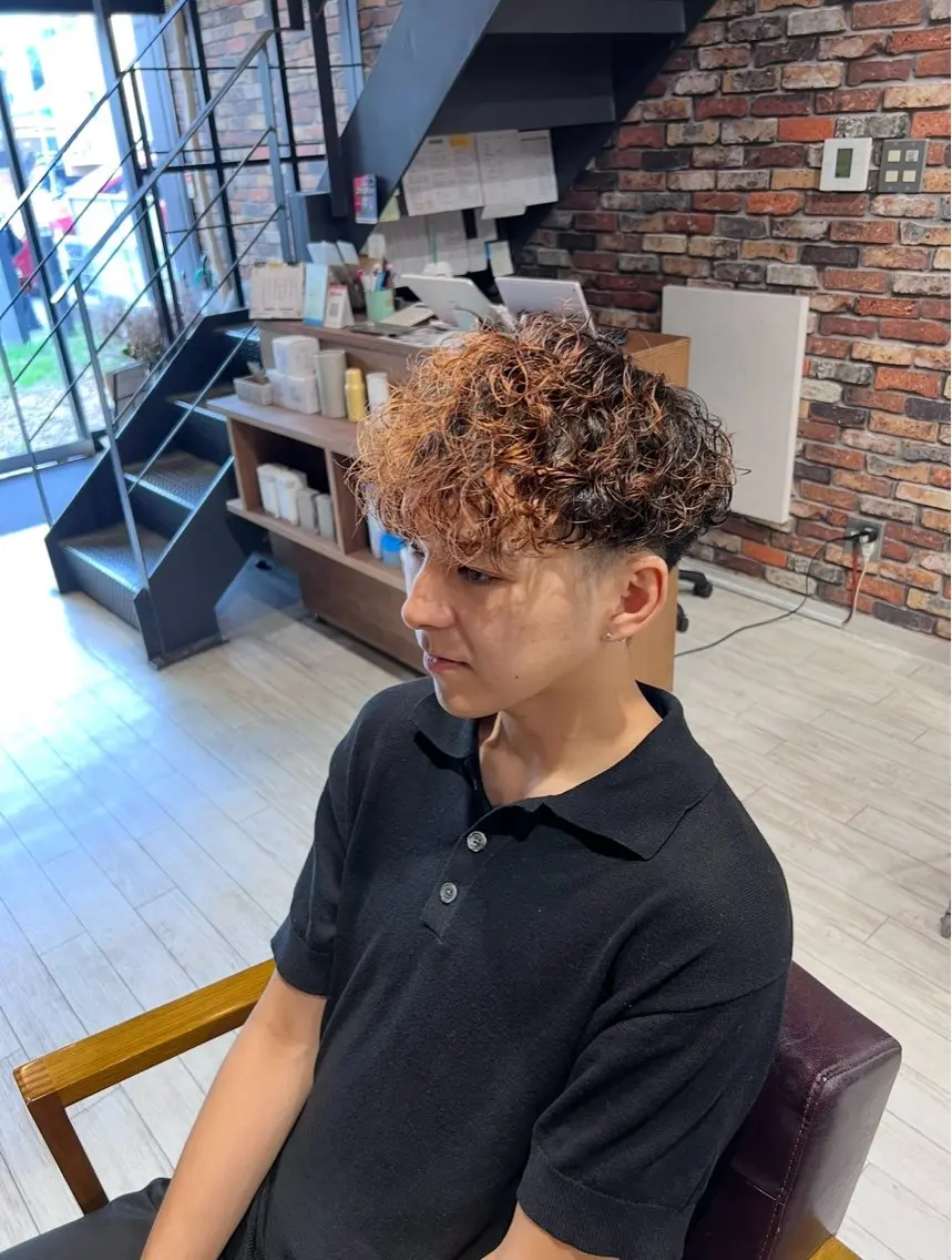 パーマ メンズ スペインカール カット パーマ きづな/郡山駅前/ 美髪矯正/男女歓迎◎のヘアスタイル