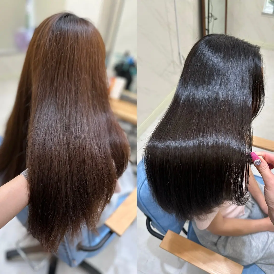 ロング カラー 髪質改善🩵縮毛矯正 代々木/木下のヘアスタイル