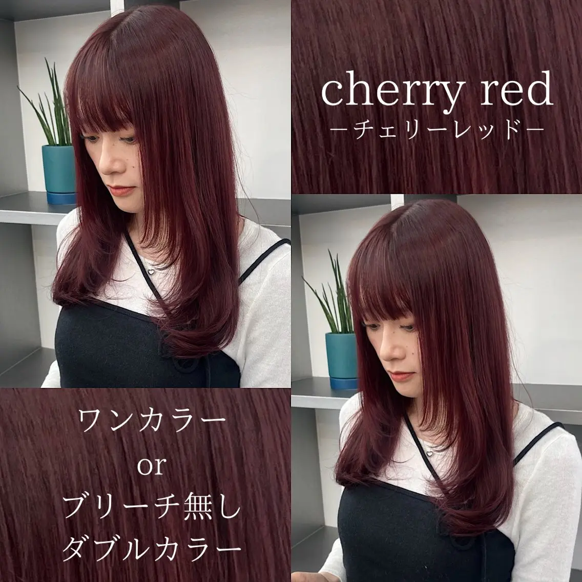 セミロング カラー レッドカラー カット ヘアカラー 🍒暖色✖️レイヤー ／Haruna🍒のヘアスタイル