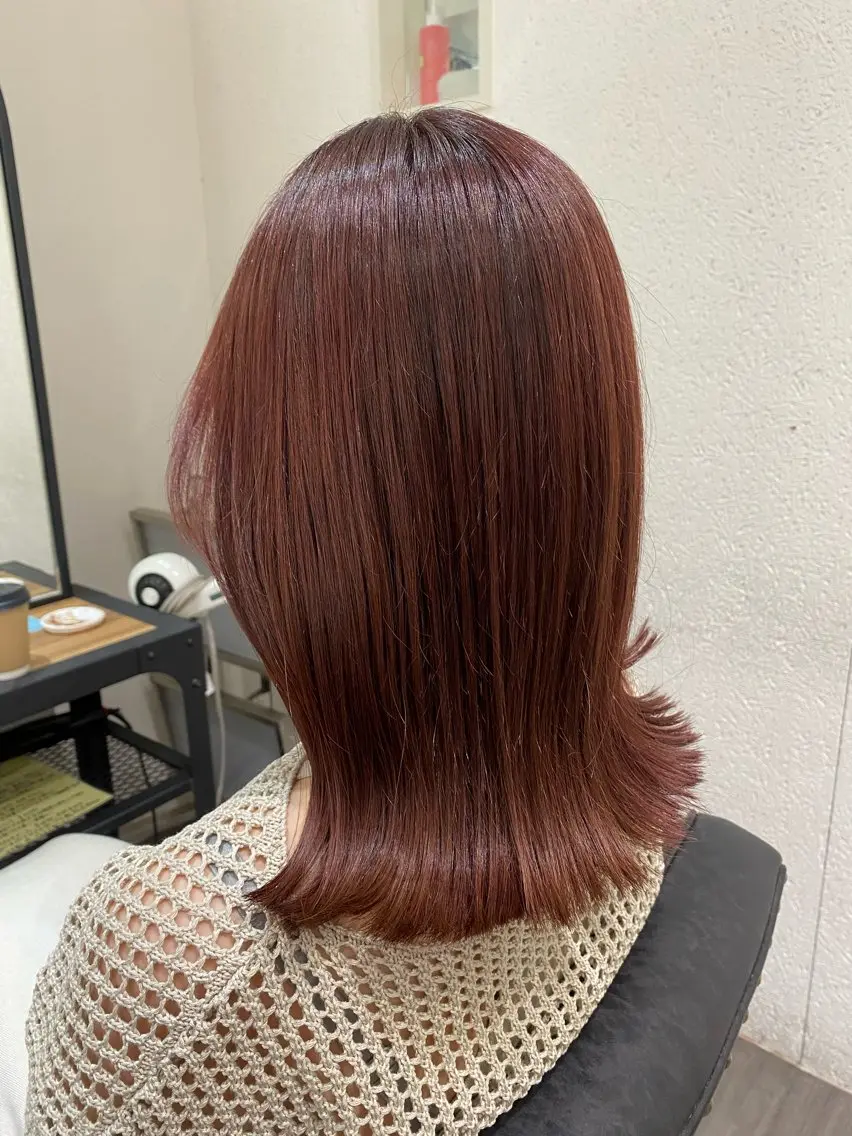 ミディアム レッドブラウン cocotte🦋 miyuのヘアスタイル