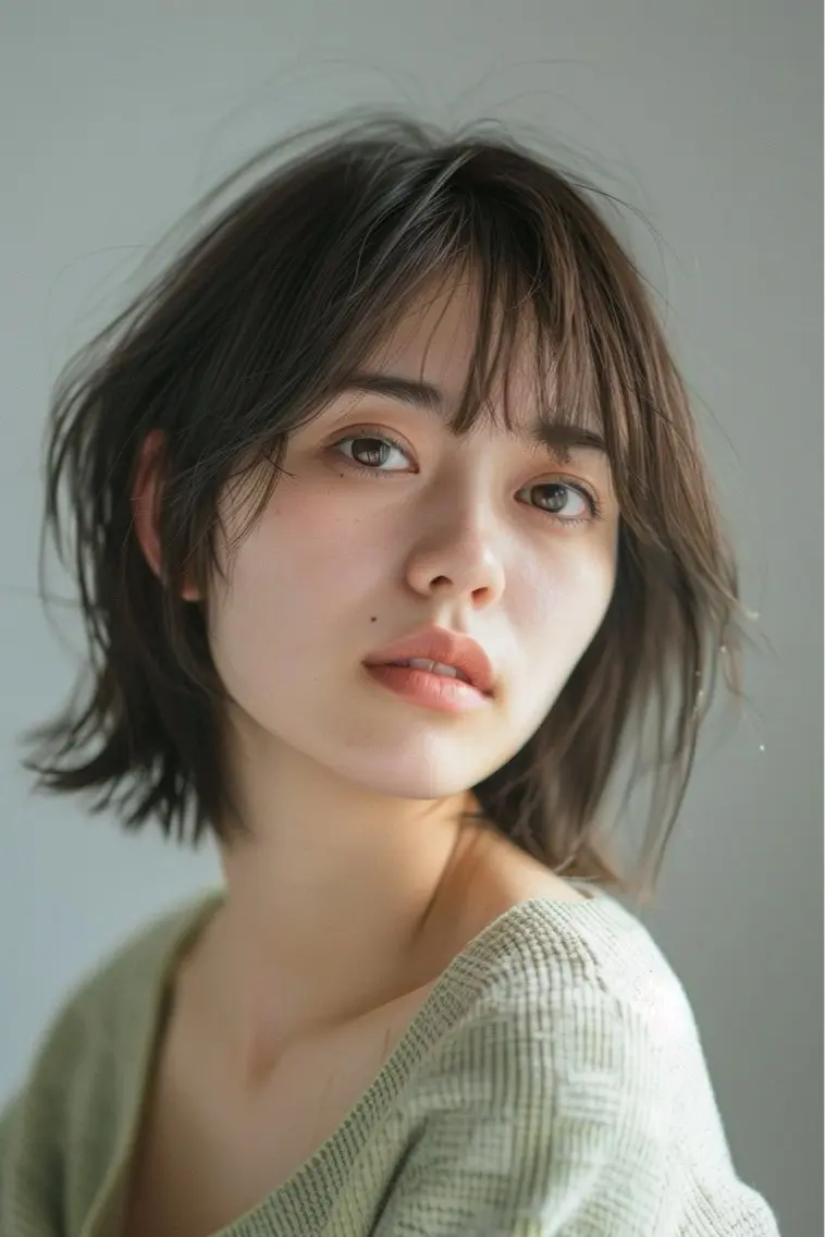 ショート カット ヘアカラー トリートメント 新宿/韓国レイヤー/ 顔まわり透明感カラーのヘアスタイル