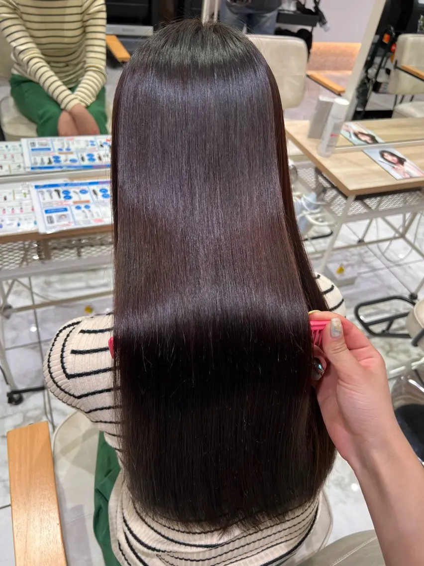 ロング カット 縮毛矯正 酸性ストレート人気 No,1/カスミ🩰のヘアスタイル