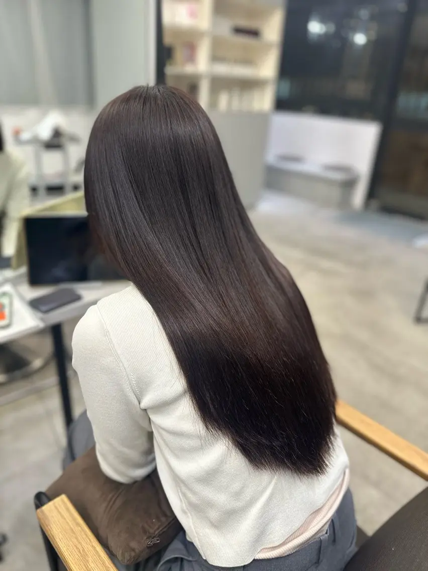 ロング パーマ 縮毛矯正 ハイトーンカラー が絶対可愛い✨泰聖✨のヘアスタイル