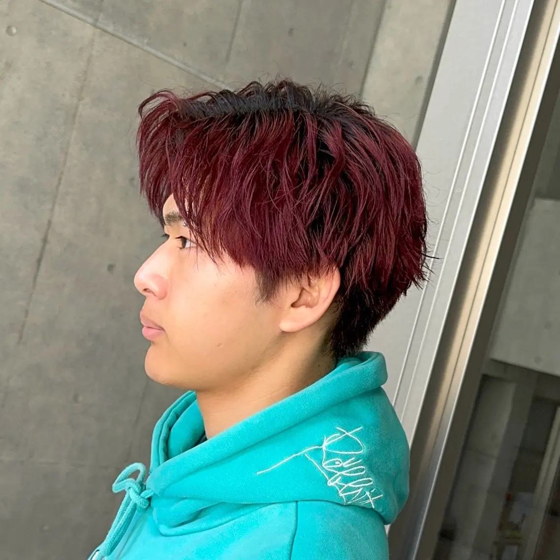 カラー メンズ マッシュ レッドカラー カット ヘッドスパ アニメデザイン美容師 /メンズカット/僚汰のヘアスタイル