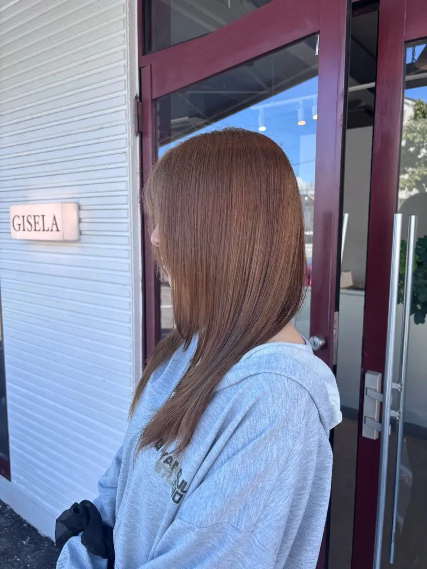 ロング カラー ブラウンカラー ヘアカラー トリートメント ྀི akane   ྀིのヘアスタイル