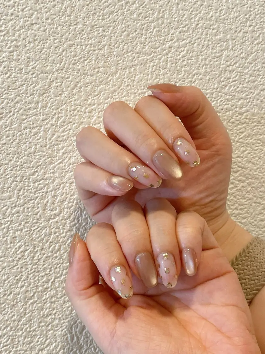 ネイル オーロラネイル フットネイル フレンチネイル ジェルネイル マグネットネイル ハンドネイル mogunail &blowのネイルデザイン